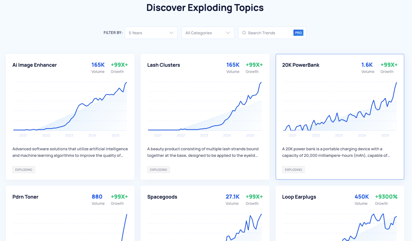exploding topics vs glimpse