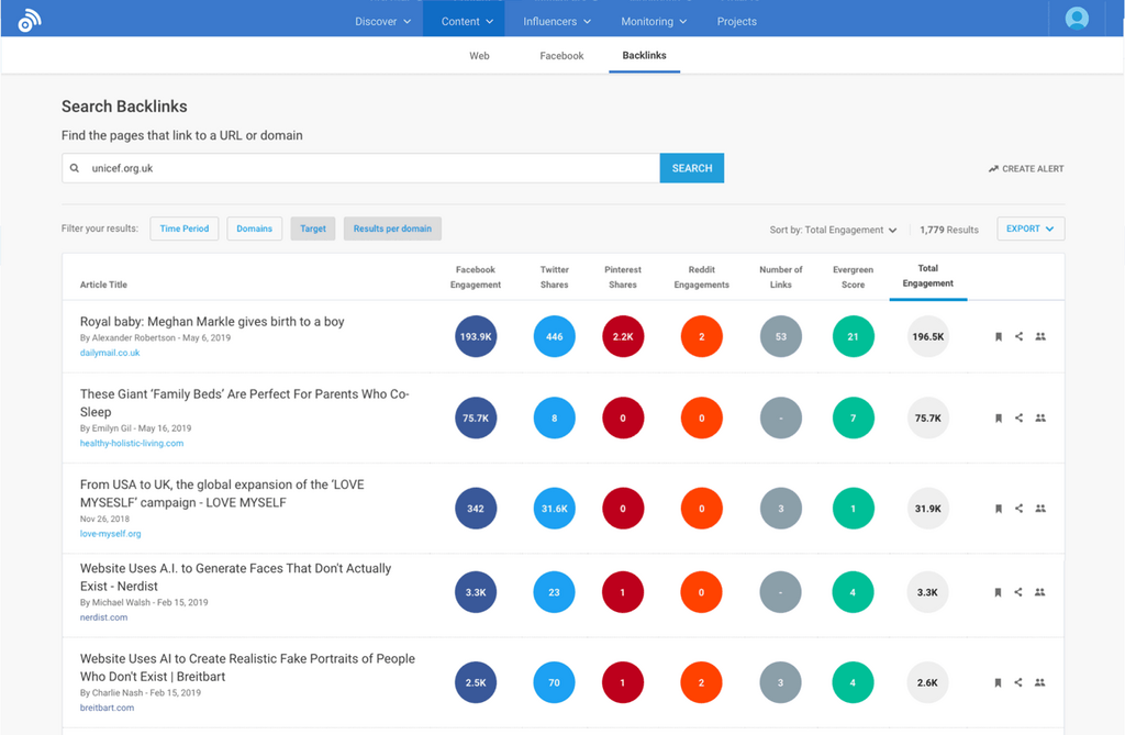 buzzsumo interface